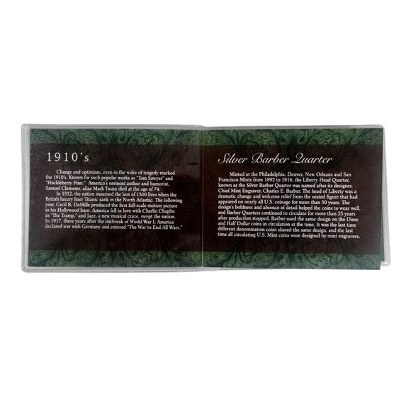 1910's Silver Barber Quarter Collectible Coin - Picture 3 of 4